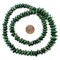 The Bead Chest: Graduated Dark Green Aventurine Saucer Beads | Stone Jewelry Craft with Full Strand